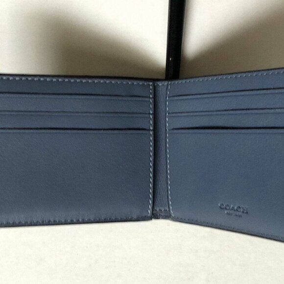 Coach Billfold Wallet Mens Black Retro Patch 69218 Slim Signature Canvas Leather - Picture 5 of 5